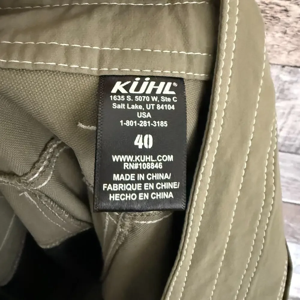 Kuhl Renegade Shorts Mens 40 Olive Stretch Performance Hiking Technical